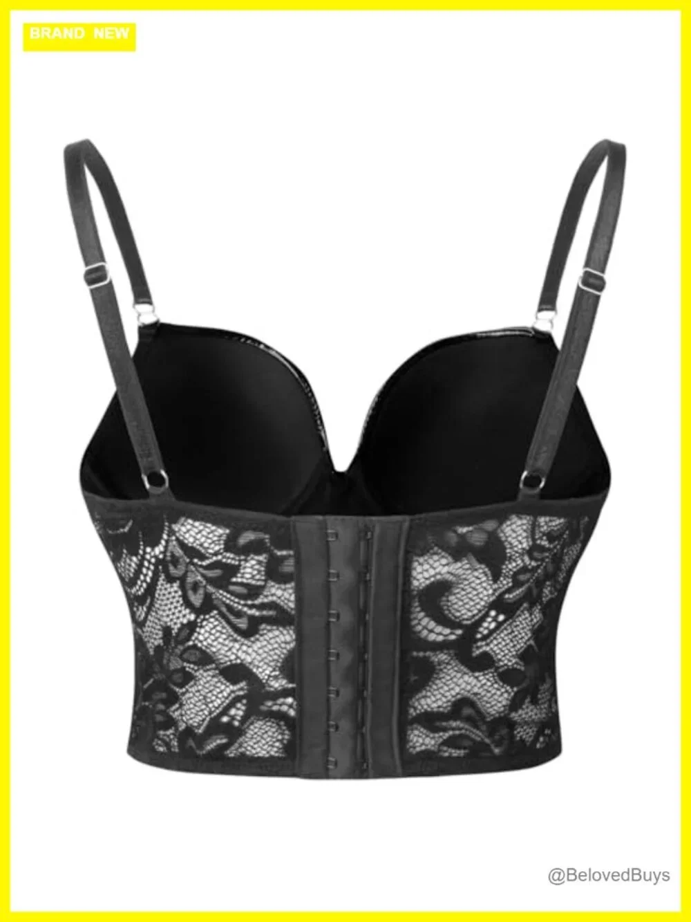 Gothic PU Leather Push Up Corset Bustier Crop Top Adjustable Straps